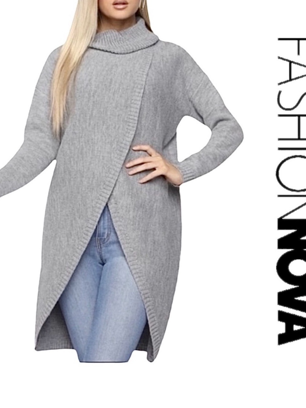 Cozy Gray  Knit Sweater Tunic